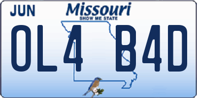MO license plate OL4B4D