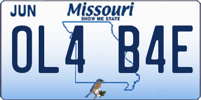MO license plate OL4B4E