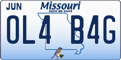 MO license plate OL4B4G
