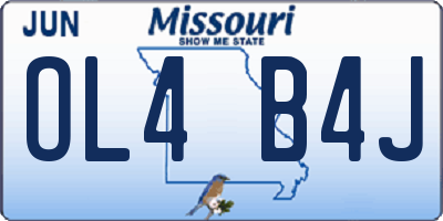 MO license plate OL4B4J
