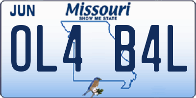 MO license plate OL4B4L
