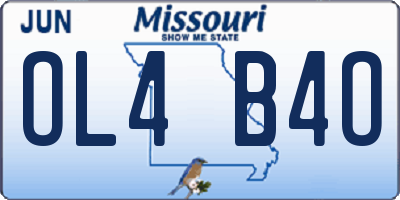 MO license plate OL4B4O