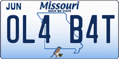 MO license plate OL4B4T