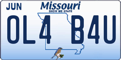 MO license plate OL4B4U
