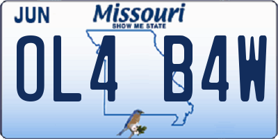 MO license plate OL4B4W