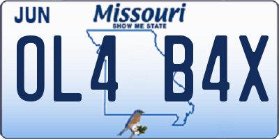 MO license plate OL4B4X