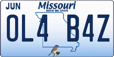 MO license plate OL4B4Z