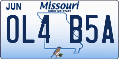 MO license plate OL4B5A