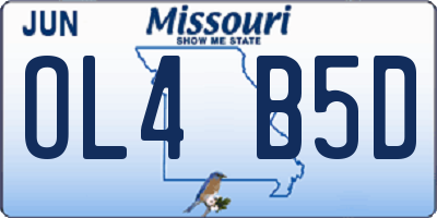 MO license plate OL4B5D