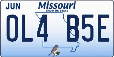 MO license plate OL4B5E