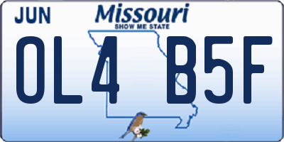 MO license plate OL4B5F