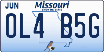 MO license plate OL4B5G