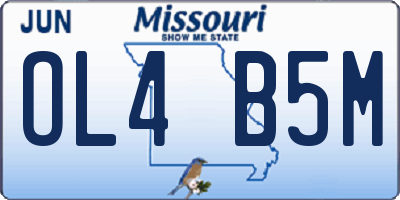 MO license plate OL4B5M