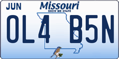 MO license plate OL4B5N