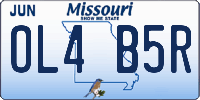 MO license plate OL4B5R