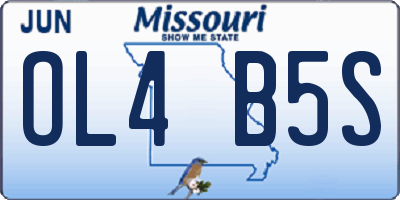 MO license plate OL4B5S