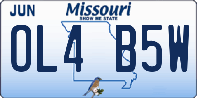 MO license plate OL4B5W