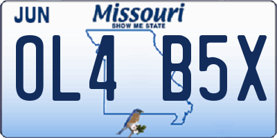 MO license plate OL4B5X