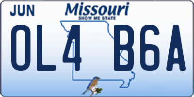 MO license plate OL4B6A