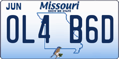 MO license plate OL4B6D