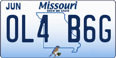 MO license plate OL4B6G