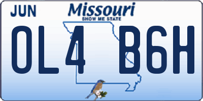 MO license plate OL4B6H