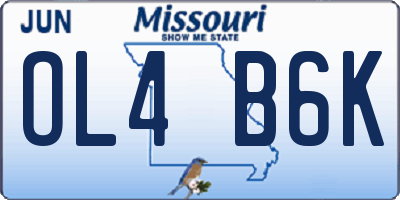 MO license plate OL4B6K