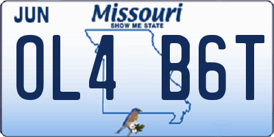 MO license plate OL4B6T