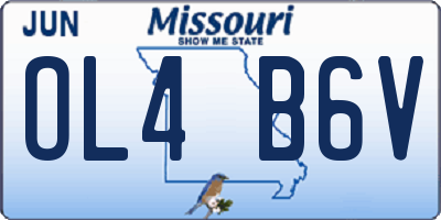 MO license plate OL4B6V