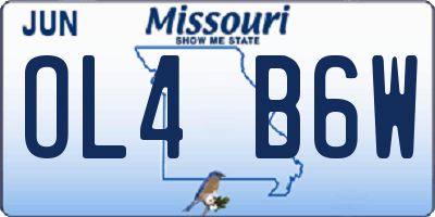 MO license plate OL4B6W