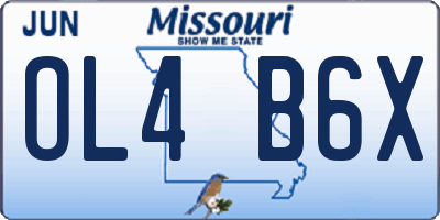 MO license plate OL4B6X