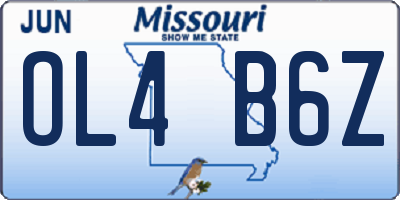 MO license plate OL4B6Z
