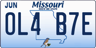MO license plate OL4B7E