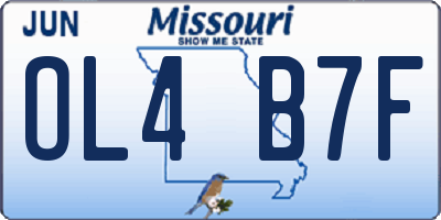 MO license plate OL4B7F