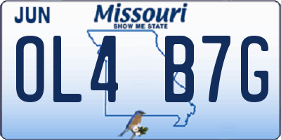 MO license plate OL4B7G