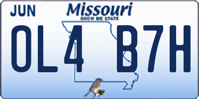 MO license plate OL4B7H