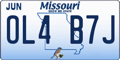 MO license plate OL4B7J