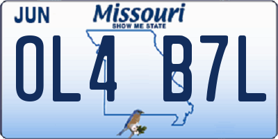 MO license plate OL4B7L