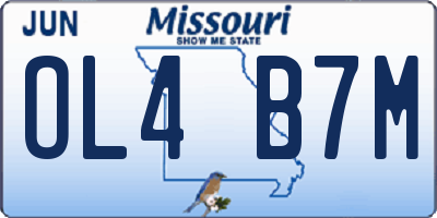 MO license plate OL4B7M