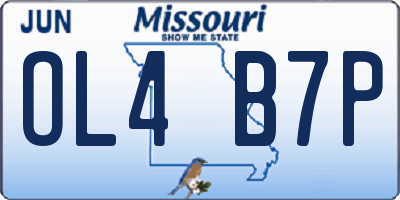 MO license plate OL4B7P