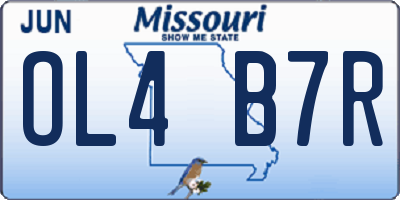 MO license plate OL4B7R