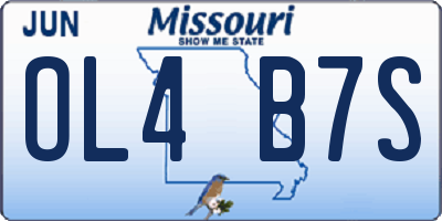 MO license plate OL4B7S
