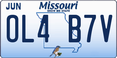 MO license plate OL4B7V