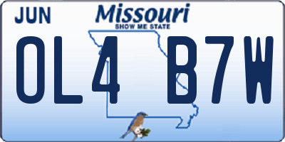 MO license plate OL4B7W