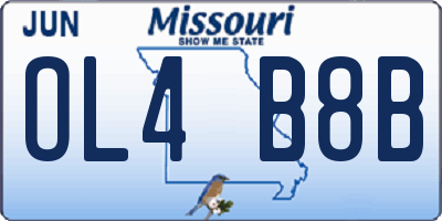 MO license plate OL4B8B