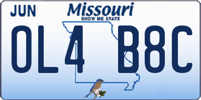 MO license plate OL4B8C
