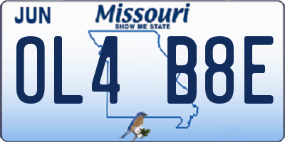 MO license plate OL4B8E