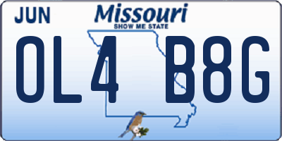 MO license plate OL4B8G