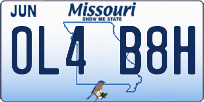 MO license plate OL4B8H