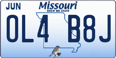 MO license plate OL4B8J